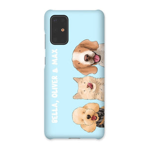 Watercolour: Custom Three Pet Phone Case - Paw & Glory - Dog Portraits - Pet Portraits