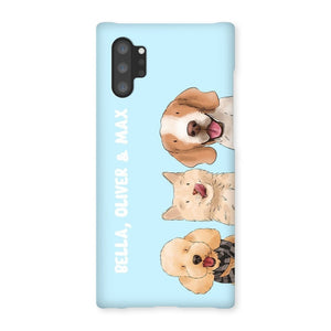 Watercolour: Custom Three Pet Phone Case - Paw & Glory - Dog Portraits - Pet Portraits