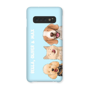 Watercolour: Custom Three Pet Phone Case - Paw & Glory - Dog Portraits - Pet Portraits