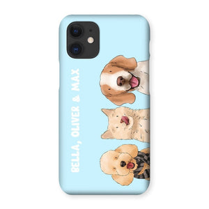 Watercolour: Custom Three Pet Phone Case - Paw & Glory - Dog Portraits - Pet Portraits