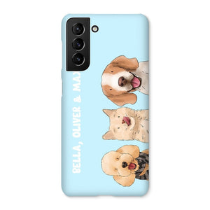 Watercolour: Custom Three Pet Phone Case - Paw & Glory - Dog Portraits - Pet Portraits