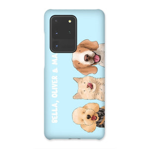 Watercolour: Custom Three Pet Phone Case - Paw & Glory - Dog Portraits - Pet Portraits