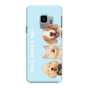 Watercolour: Custom Three Pet Phone Case - Paw & Glory - Dog Portraits - Pet Portraits