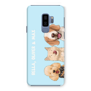 Watercolour: Custom Three Pet Phone Case - Paw & Glory - Dog Portraits - Pet Portraits