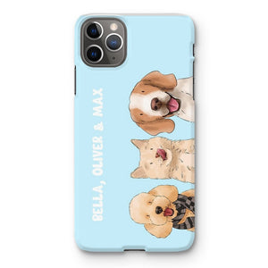 Watercolour: Custom Three Pet Phone Case - Paw & Glory - Dog Portraits - Pet Portraits