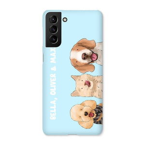 Watercolour: Custom Three Pet Phone Case - Paw & Glory - Dog Portraits - Pet Portraits