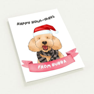 Watercolour Happy Howlidays Christmas Cards - Paw & Glory - Dog Portraits - Pet Portraits