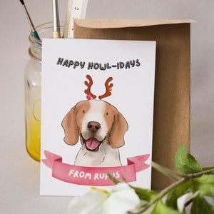 Watercolour Happy Howlidays Christmas Cards - Paw & Glory - Dog Portraits - Pet Portraits