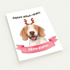 Watercolour Happy Howlidays Christmas Cards - Paw & Glory - Dog Portraits - Pet Portraits