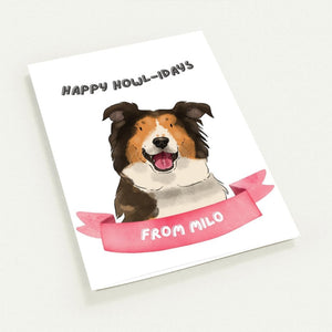 Watercolour Happy Howlidays Christmas Cards - Paw & Glory - Dog Portraits - Pet Portraits