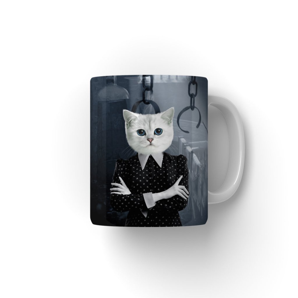 Wednesday (Adams Family Inspired): Custom Pet Coffee Mug - Paw & Glory - Dog Portraits - Pet Portraits