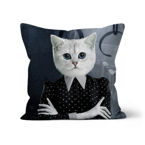 Wednesday (Adams Family Inspired): Custom Pet Pillow - Paw & Glory - Dog Portraits - Pet Portraits