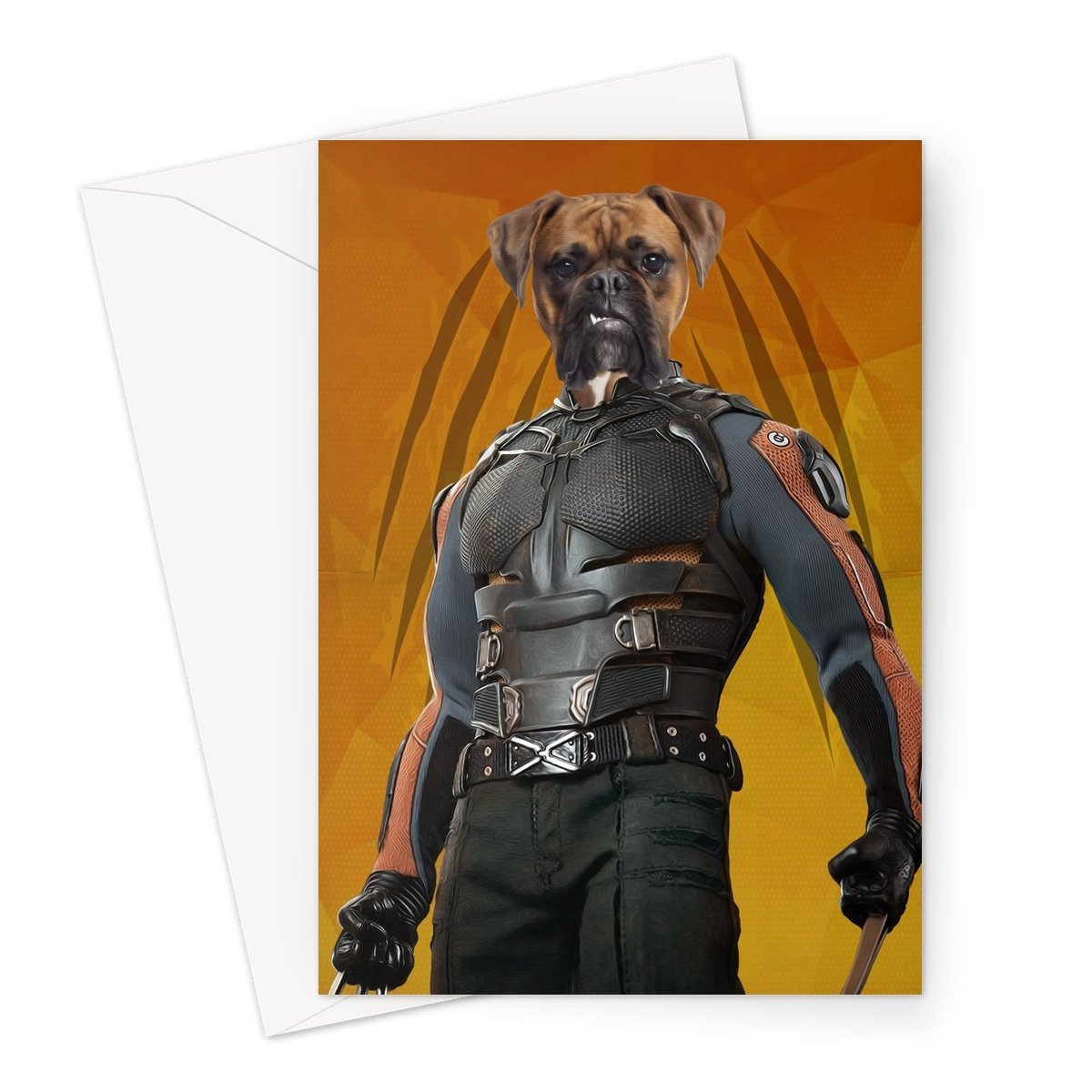 Wolverine: Custom Pet Greeting Card - Paw & Glory - Dog Portraits - Pet Portraits