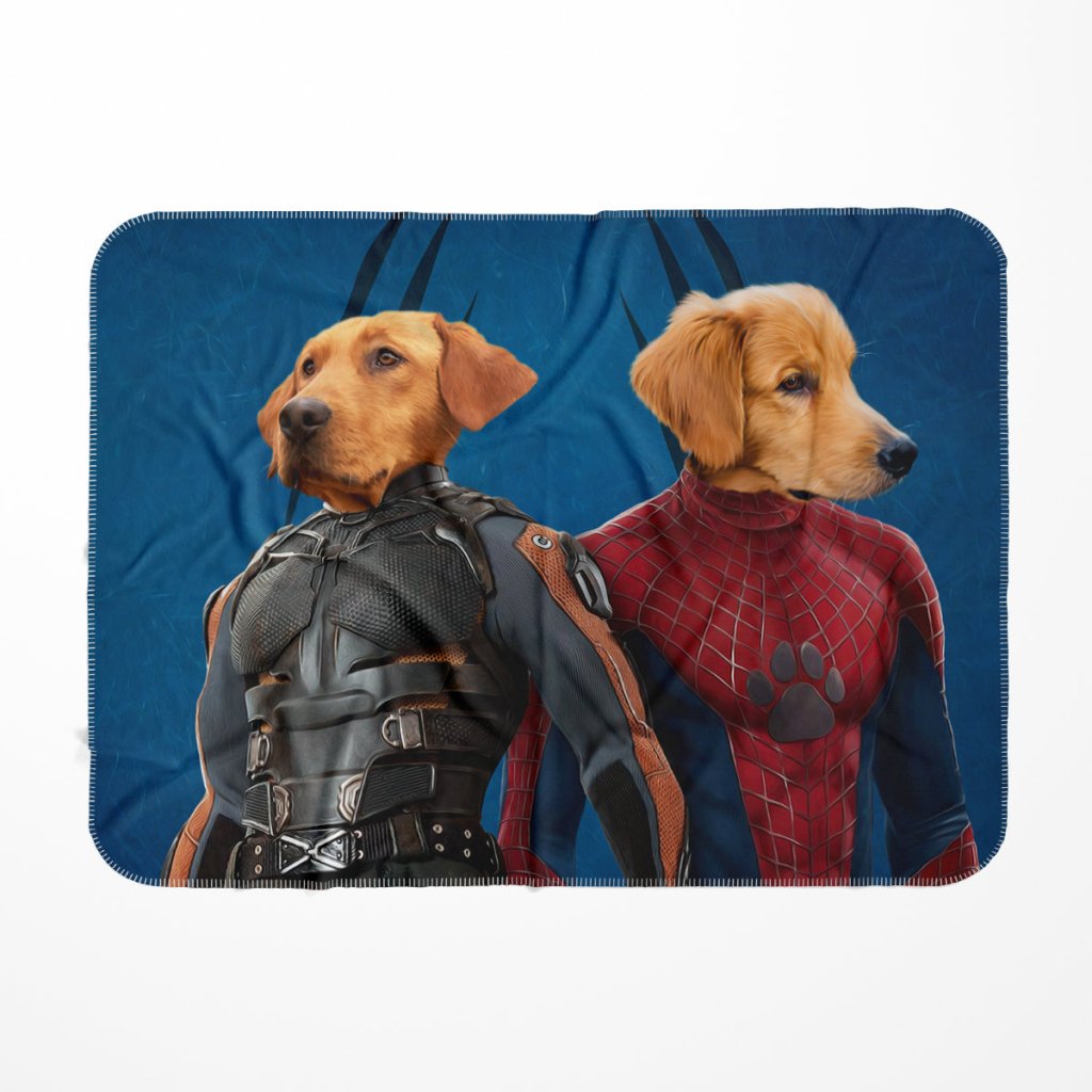 Wolverine & Spider Paw: Custom Pet Blanket - Paw & Glory - Dog Portraits - Pet Portraits