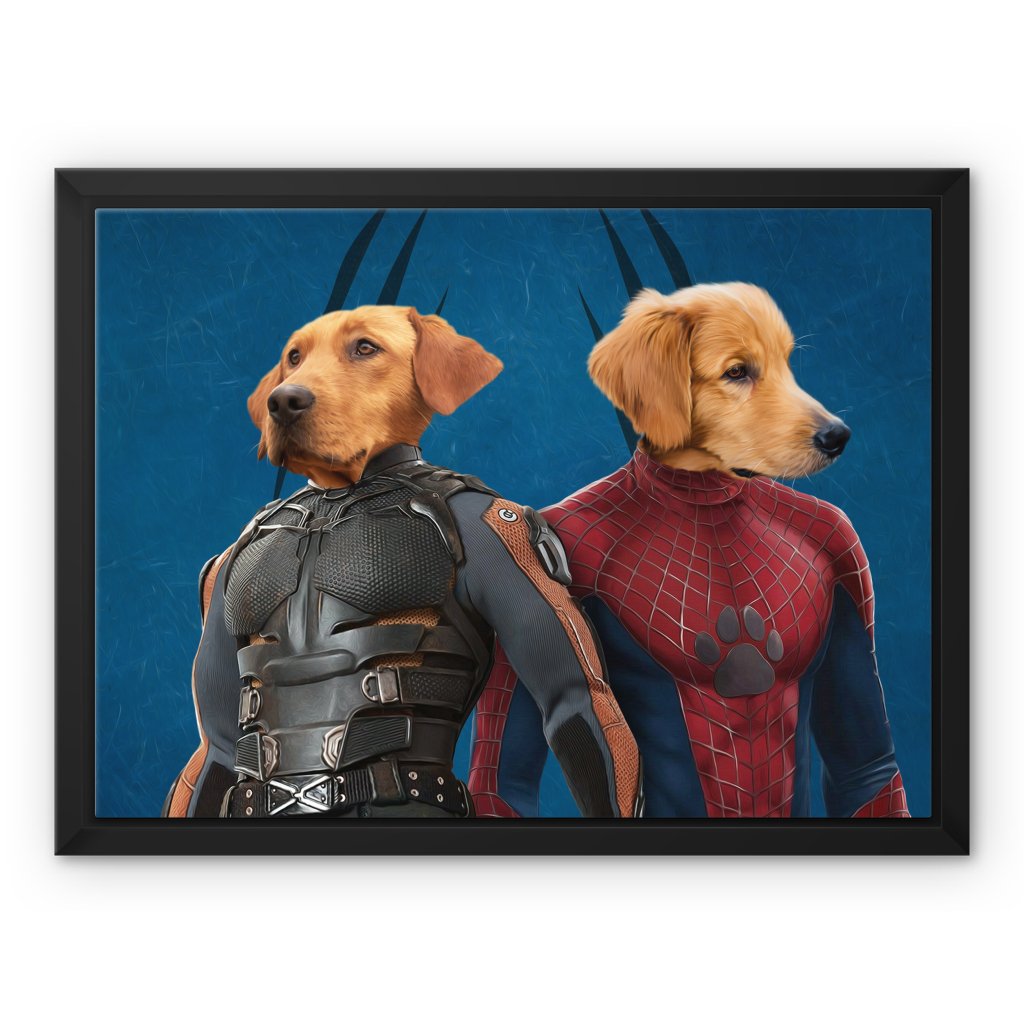 Wolverine & Spider Paw: Custom Pet Canvas - Paw & Glory - Dog Portraits - Pet Portraits