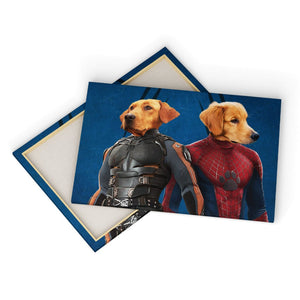 Wolverine & Spider Paw: Custom Pet Canvas - Paw & Glory - Dog Portraits - Pet Portraits