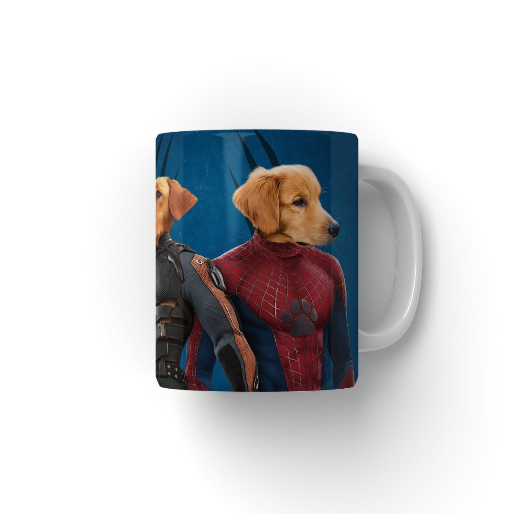 Wolverine & Spider Paw: Custom Pet Coffee Mug - Paw & Glory - Dog Portraits - Pet Portraits