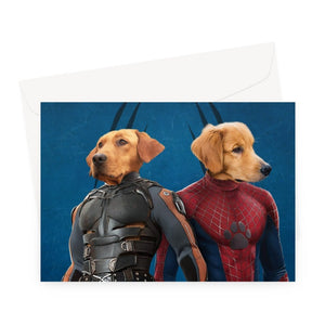 Wolverine & Spider Paw: Custom Pet Greeting Card - Paw & Glory - Dog Portraits - Pet Portraits