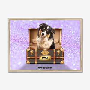 Woofy Vuitton Luxury Trunk: Custom Pet Portrait - Paw & Glory - Dog Portraits - Pet Portraits