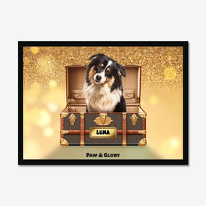 Woofy Vuitton Luxury Trunk: Custom Pet Portrait - Paw & Glory - Dog Portraits - Pet Portraits