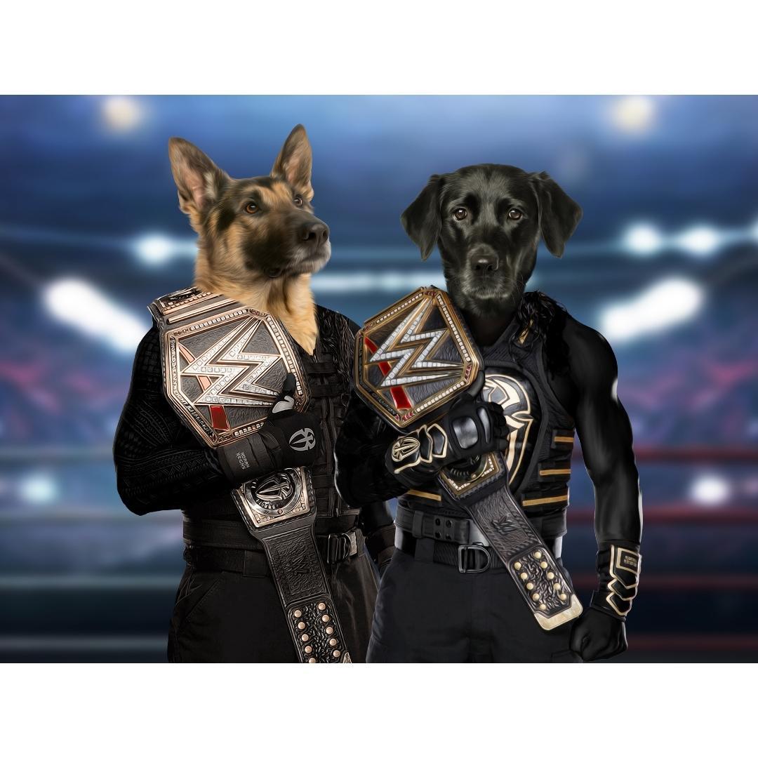 WrestleMania Champs: Custom Digital Download Pet Portrait - Paw & Glory - Dog Portraits - Pet Portraits