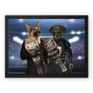 WrestleMania Champs: Custom Pet Canvas - Paw & Glory - Dog Portraits - Pet Portraits