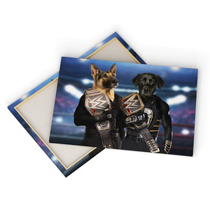 WrestleMania Champs: Custom Pet Canvas - Paw & Glory - Dog Portraits - Pet Portraits