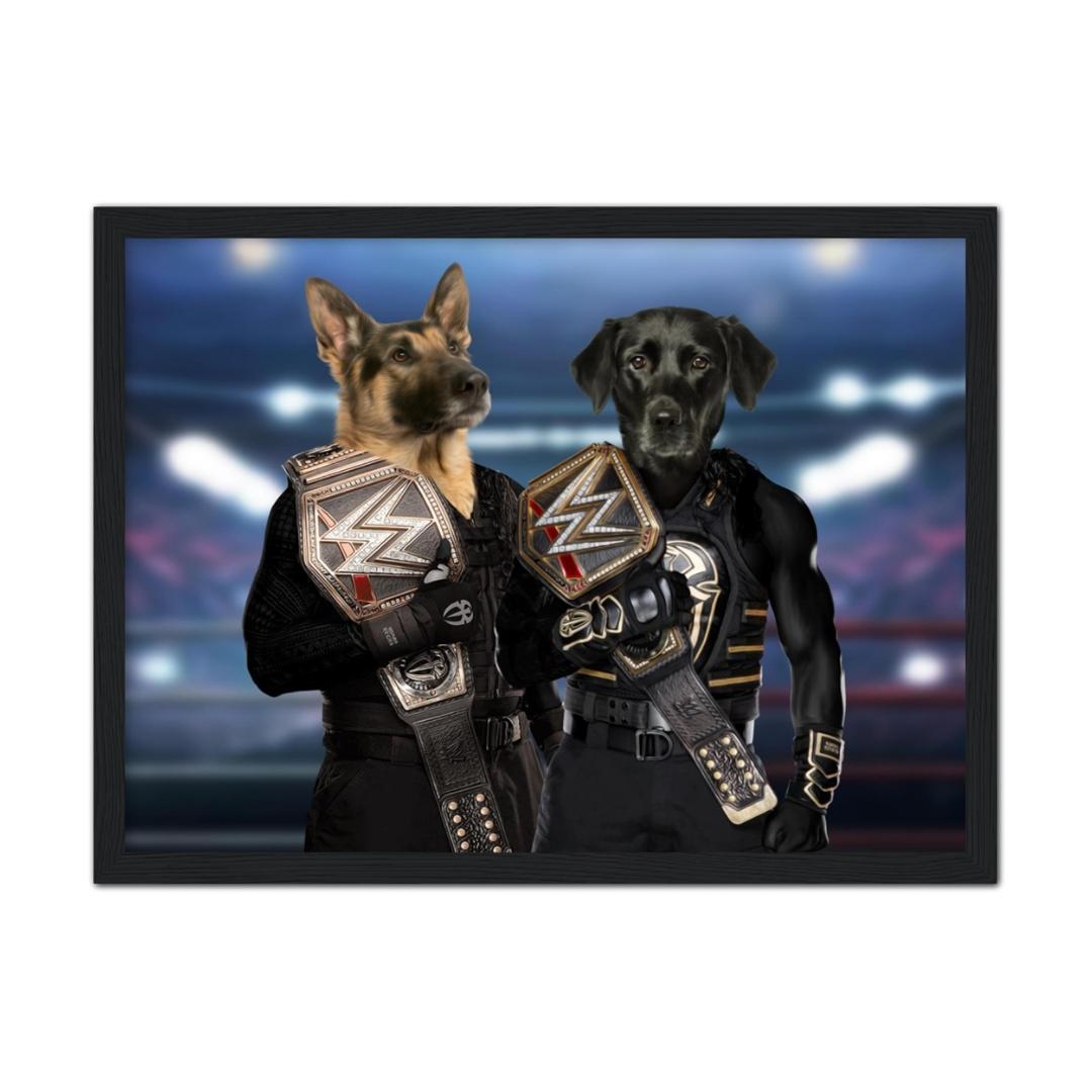 WrestleMania Champs: Custom Pet Portrait - Paw & Glory - Dog Portraits - Pet Portraits