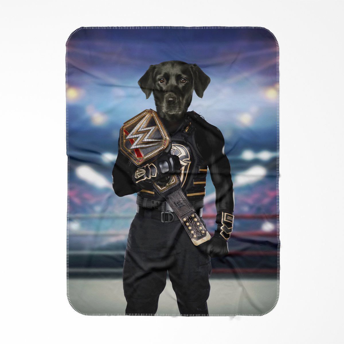 WWE Champ (Roman Reigns Inspired): Custom Pet Blanket - Paw & Glory - Dog Portraits - Pet Portraits