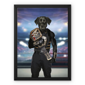 WWE Champ (Roman Reigns Inspired): Custom Pet Canvas - Paw & Glory - Dog Portraits - Pet Portraits