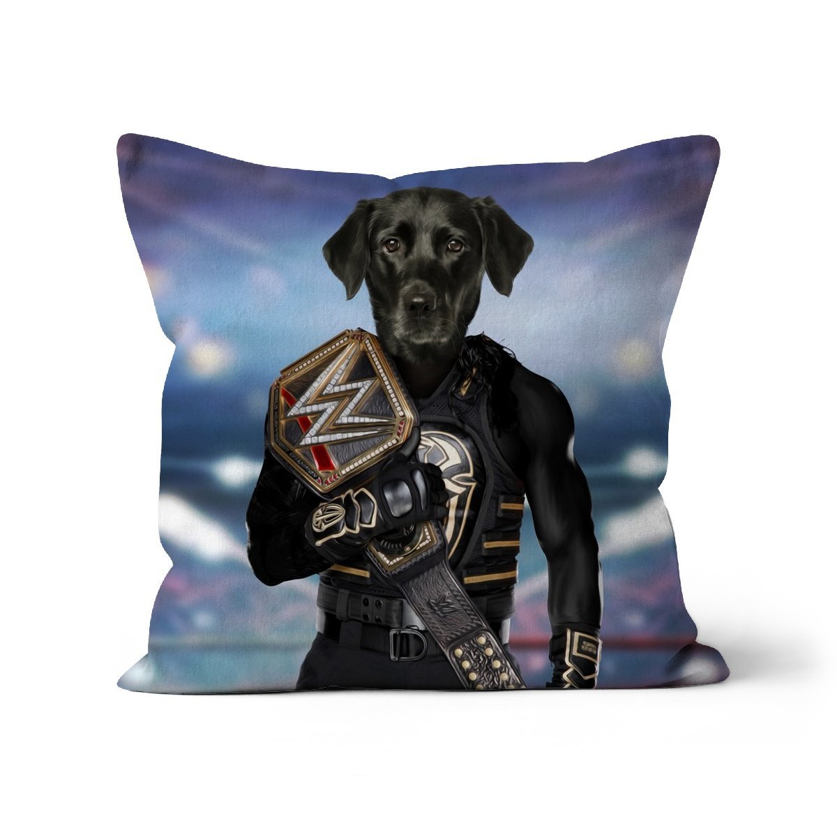 WWE Champ (Roman Reigns Inspired): Custom Pet Pillow - Paw & Glory - Dog Portraits - Pet Portraits