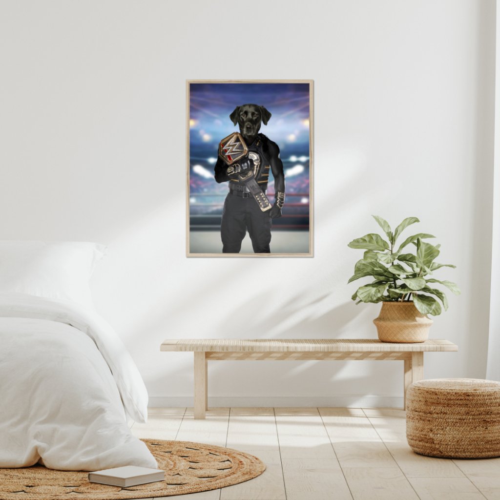 WWE Champ (Roman Reigns Inspired): Custom Pet Portrait - Paw & Glory - Dog Portraits - Pet Portraits