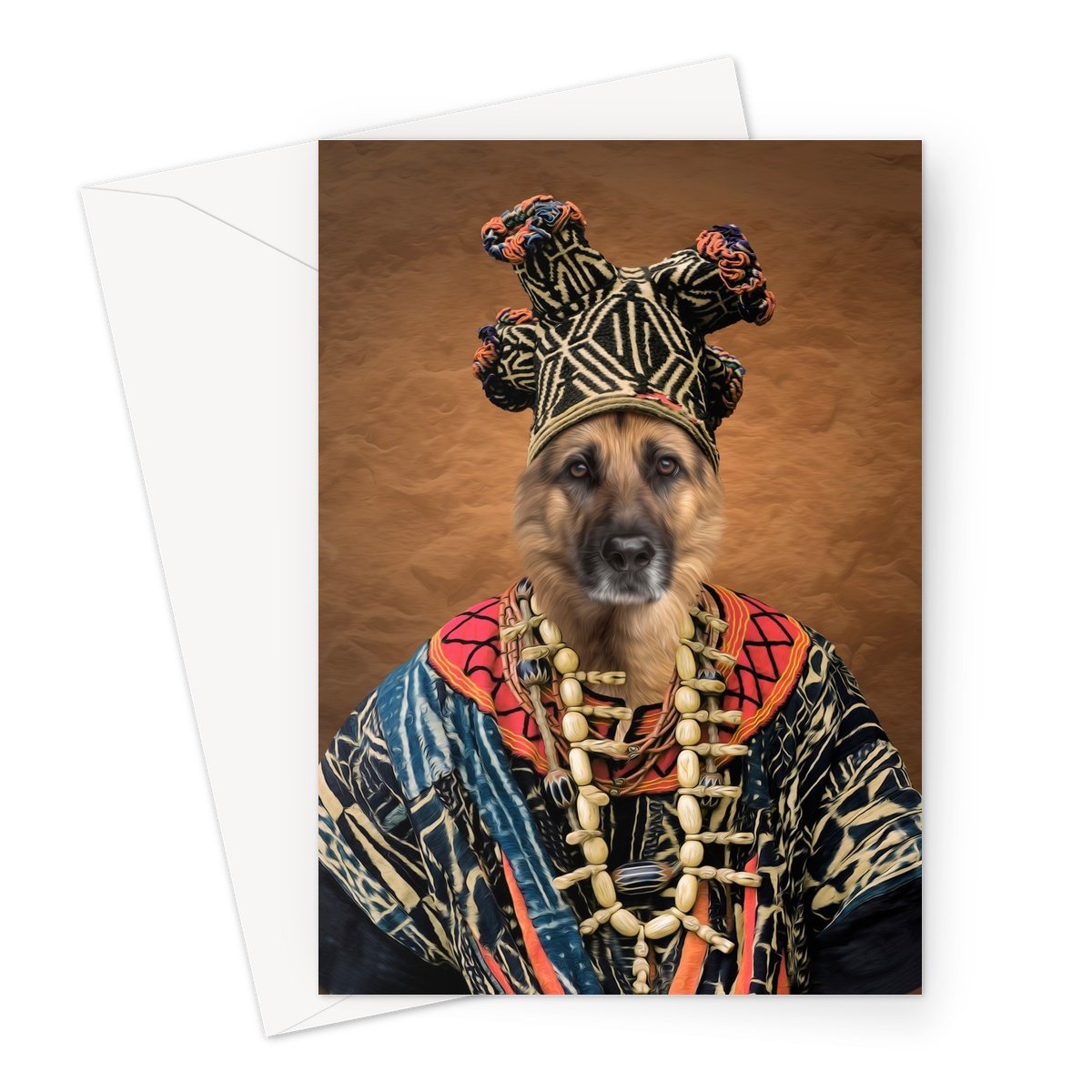 Zulu King: Custom Pet Greeting Card - Paw & Glory - Dog Portraits - Pet Portraits